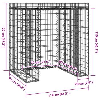 Gabionen-Mülltonnenbox 110x91x120 cm Verzinktes Eisen