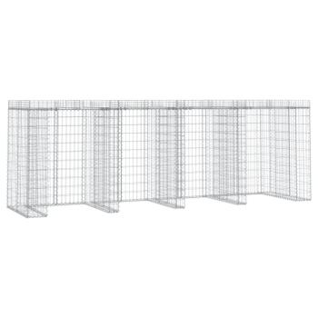 Gabionen-Mülltonnenbox 350x91x120 cm Verzinktes Eisen