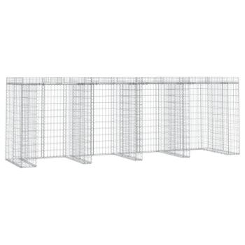 Gabionen-Mülltonnenbox 350x91x120 cm Verzinktes Eisen