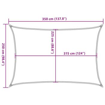 Sonnensegel 160 g/m² Rechteckig Hellgrau 2,5x3,5 m HDPE