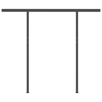 Markise Manuell Einziehbar mit Pfosten 3,5x2,5 m Orange & Braun