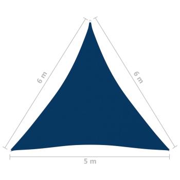 Sonnensegel Oxford-Gewebe Dreieckig 5x6x6 m Blau