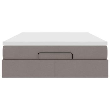 Ottoman-Bett mit Matratze Taupe 140x190 cm Stoff