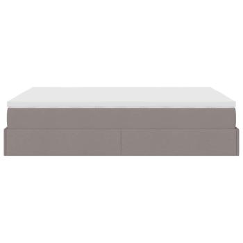 Ottoman-Bett mit Matratze Taupe 140x190 cm Stoff