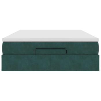 Ottoman-Bett mit Matratze Dunkelgrün 140x190 cm Samt