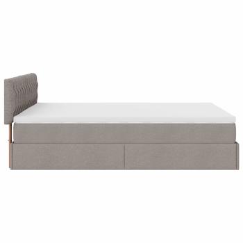 Ottomanische Bett mit Matratze & LEDs Taupe 140x190 cm Stoff