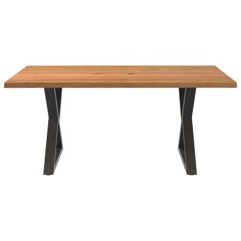 Esstisch mit Baumkanten Hellbraun 180x120x74cm Massivholz Eiche