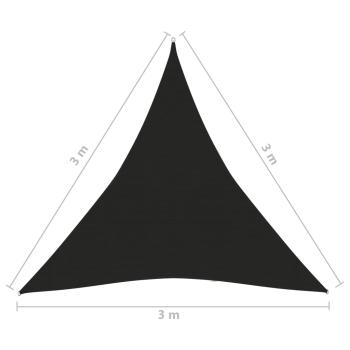 Sonnensegel 160 g/m² Schwarz 3x3x3 m HDPE