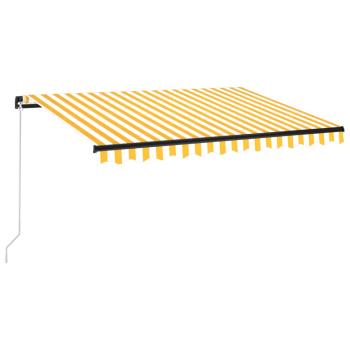 Markise Manuell Einziehbar 350x250 cm Gelb und Weiß