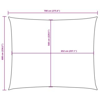 Sonnensegel Oxford-Gewebe Rechteckig 6x7 m Weiß