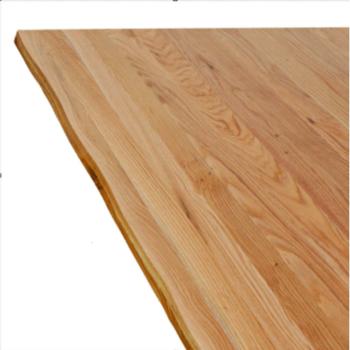 Esstisch mit Baumkanten Hellbraun 220x80x74 cm Massivholz Eiche