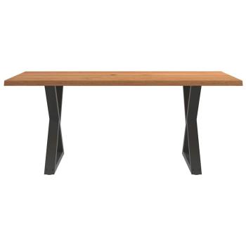 Esstisch mit Baumkanten Hellbraun 180x100x74cm Massivholz Eiche