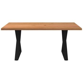 Esstisch mit Baumkanten Hellbraun 180x120x74cm Massivholz Eiche