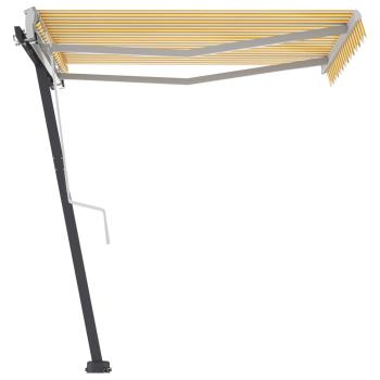Standmarkise Manuell Einziehbar 350x250 cm Gelb/Weiß