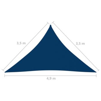 Sonnensegel Oxford-Gewebe Dreieckig 3,5x3,5x4,9 m Blau