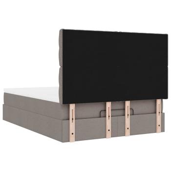 Ottoman-Bett mit Matratze & LEDs Taupe 140x190 cm Stoff
