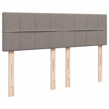 Ottomanische Bett mit Matratze & LEDs Taupe 140x190 cm Stoff
