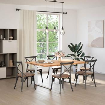 Esstisch mit Baumkanten 180x120x74 cm Massivholz Eiche