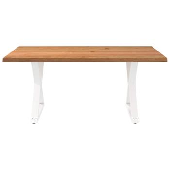 Esstisch mit Baumkanten Hellbraun 180x120x74cm Massivholz Eiche