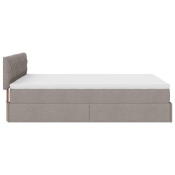 Ottoman-Bett mit Matratze Taupe 140x190 cm Stoff