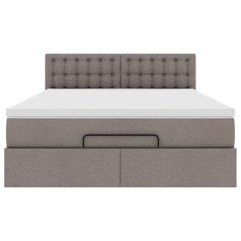 Ottoman-Bett mit Matratze Taupe 140x190 cm Stoff