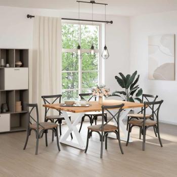 Esstisch Hellbraun 180x120x74 cm Massivholz Eiche Rechteckig