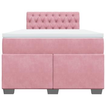 Boxspringbett mit Matratze Rosa 120x200 cm Samt