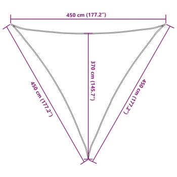 Sonnensegel 160 g/m² Dreieckig Hellgrau 4,5x4,5x4,5 m HDPE