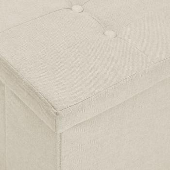 Faltbare Sitzbank mit Stauraum Cremeweiß Leinenoptik