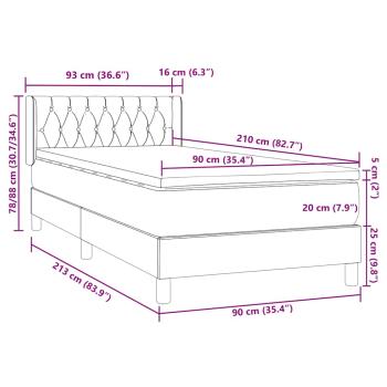Boxspringbett mit Matratze Rosa 90x210 cm Samt