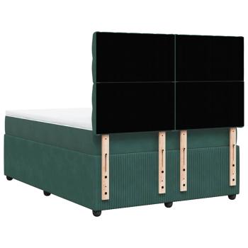 Boxspringbett mit Matratze Dunkelgrün 140x190 cm Samt