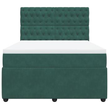 Boxspringbett mit Matratze Dunkelgrün 140x190 cm Samt