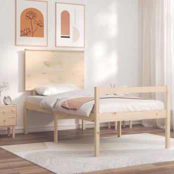 ARDEBO.de - Seniorenbett mit Kopfteil 100x200 cm Massivholz