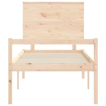 Seniorenbett mit Kopfteil 100x200 cm Massivholz