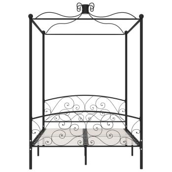 Himmelbett-Gestell Schwarz Metall 120 x 200 cm