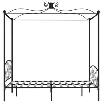 Himmelbett-Gestell Schwarz Metall 120 x 200 cm