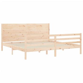 Massivholzbett mit Kopfteil 200x200 cm