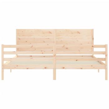 Massivholzbett mit Kopfteil 200x200 cm