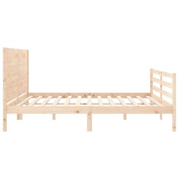 Massivholzbett mit Kopfteil 200x200 cm