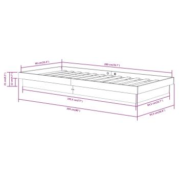 Massivholzbett 90x200 cm