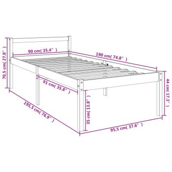 Seniorenbett 100x200 cm Massivholz Kiefer