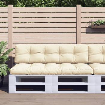 ARDEBO.de - Palettenkissen 2-tlg. Creme Stoff