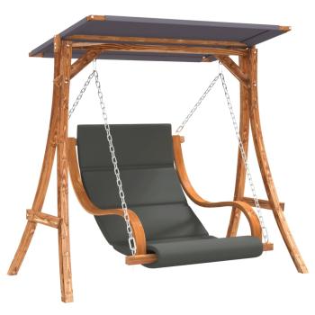 Hollywoodschaukel mit Auflage und Dach Massivholz Fichte