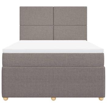 Boxspringbett mit Matratze Taupe 140x190 cm Stoff