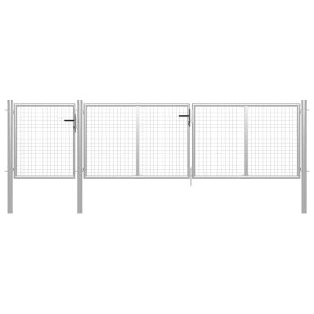 Gartentor Stahl 400x75 cm Silbern