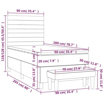 Boxspringbett mit Matratze Dunkelgrün 90x200 cm Samt