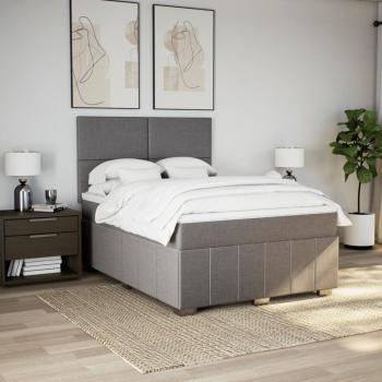 Boxspringbett mit Matratze Taupe 140x190 cm Stoff