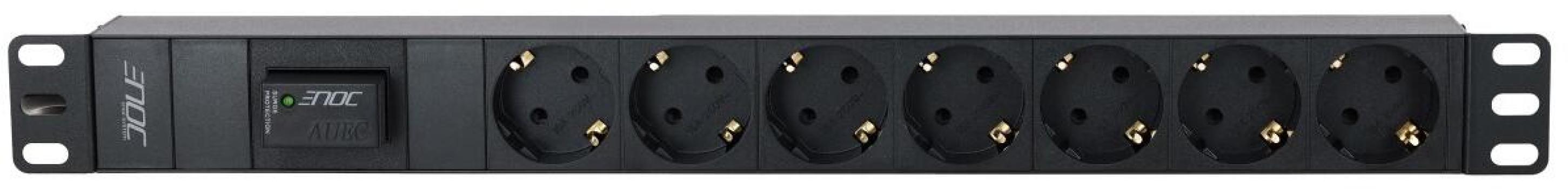 Enoc EPH 07 19" Steckdosenleiste 7-fach, ÜSS, optischer Anzeige (54577)