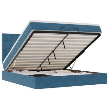 Ottoman-Bett mit Matratzen & LED Dunkelblau 200x200 cm Samt