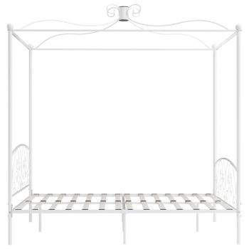Himmelbett-Gestell Weiß Metall 160 x 200 cm